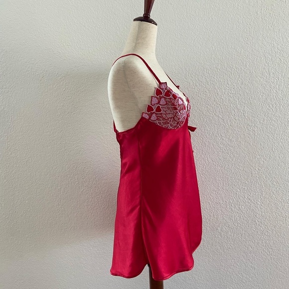 SOLD Fredricks of Hollywood Red Valentine Satin Slip - Picture 2 of 4